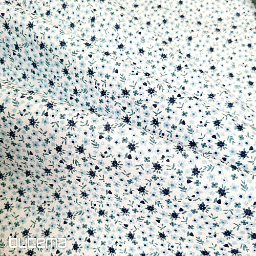 Bavlnená látka Tomette kytička modrá
