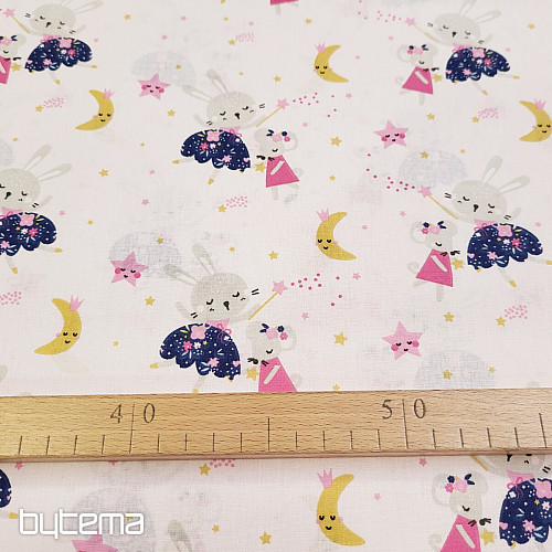 Bavlnená látka MYŠKY RUŽOVÉ