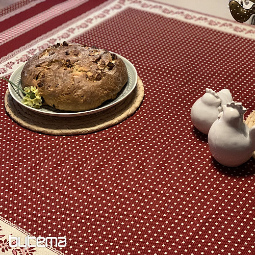 Gobelínový obrus a šál SEDĽSKÁ JIZBA červená