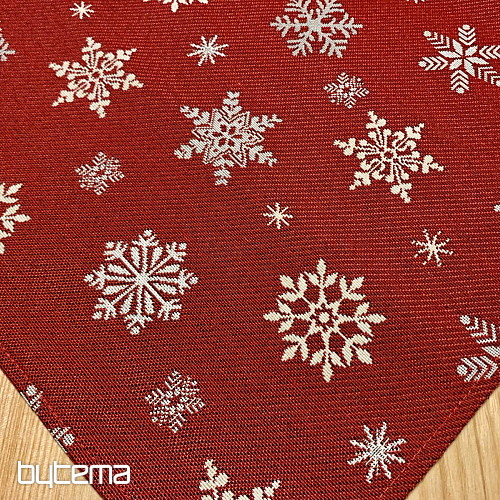 Gobelínový ubrus a šál ČERVENÁ VLOČKA
