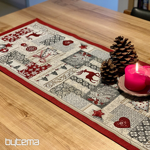 Gobelínový obrus, šál MERRY CHRISTMAS