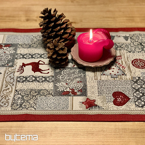 Gobelínový obrus, šál MERRY CHRISTMAS
