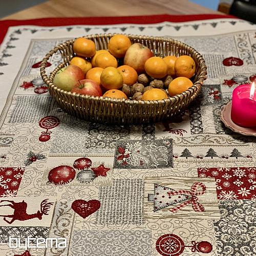 Gobelínový obrus, šál MERRY CHRISTMAS