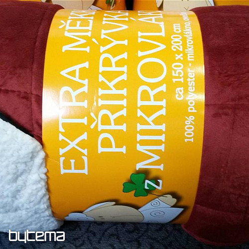 deka z mikrovlákna EXTRA MÄKKÁ OVEČKA prešiv BORDÓ