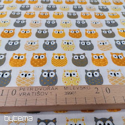 Dekoračná látka MINI SOVIČKY 3