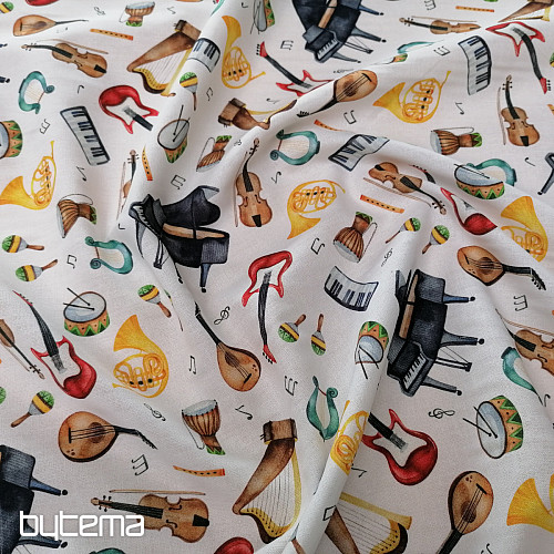 Bavlnená látka HUDBA