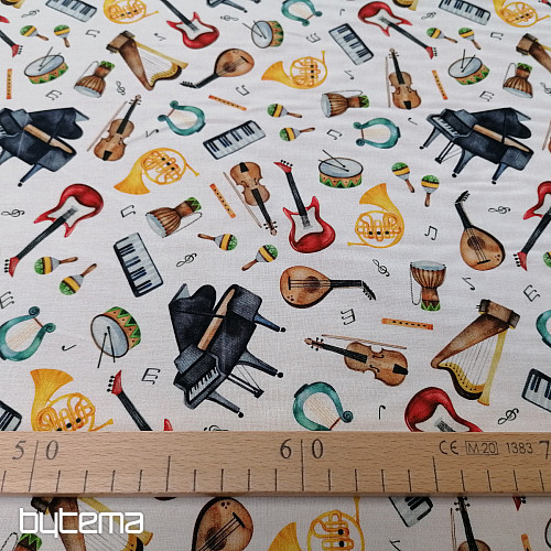 Bavlnená látka HUDBA