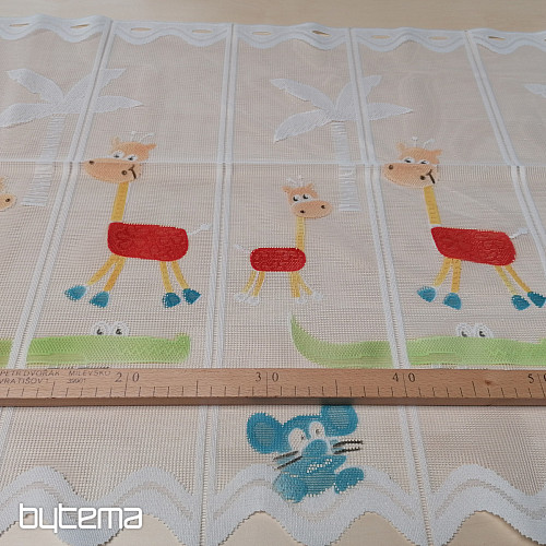 Detská záclona na vitrážku - žakárové ZVIERATÁ