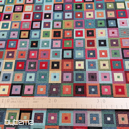 Gobelínová látka KOSTIČKY