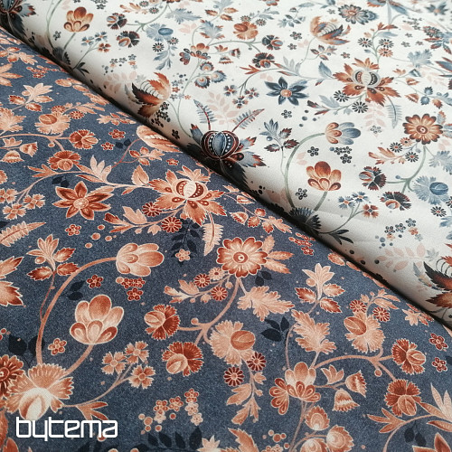 Bavlnená látka VARANASI KALAMKARI modrá