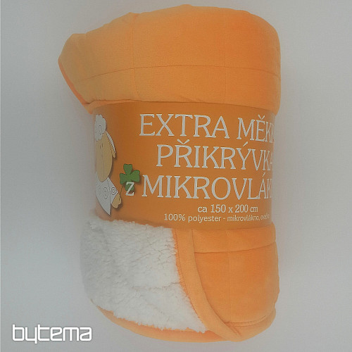 deka z mikrovlákna EXTRA MÄKKÁ OVEČKA prešiv oranžová svetlá