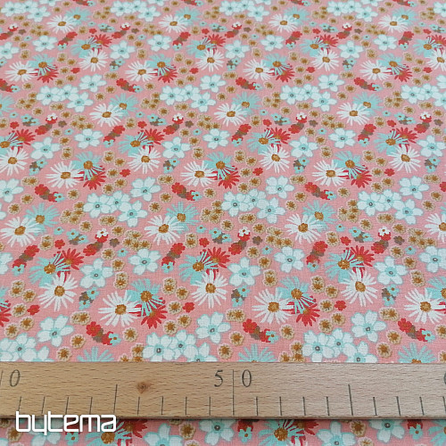 Bavlnená látka ZINIA broskyňovej kvietky