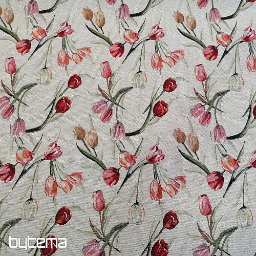 Gobelínová látka TULIPÁNY