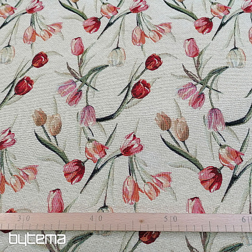 Gobelínová látka TULIPÁNY