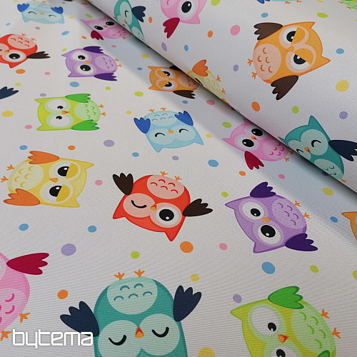 Dekoračná látka 10027-01 SOVIČKY