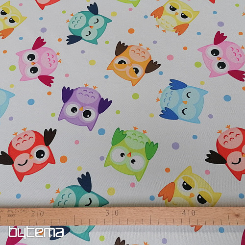 Dekoračná látka 10027-01 SOVIČKY