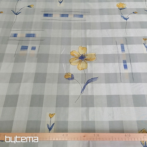 Záclona Voile šedo-zelená