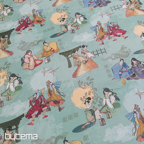 Dekoračná látka JAPONSKO ZELENÉ