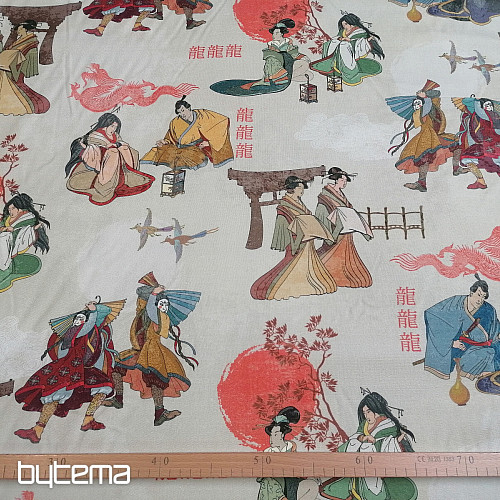 Dekoračná látka JAPONSKO SMOTANOVÉ