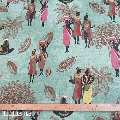 Dekoračná látka Afrika zelená