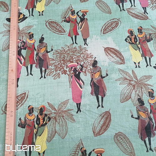 Dekoračná látka Afrika zelená