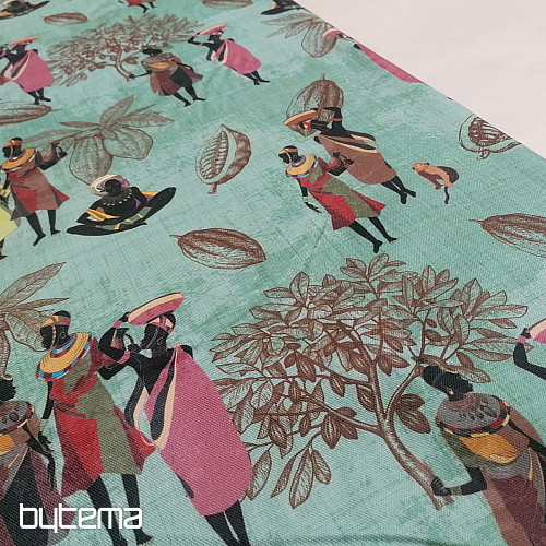 Dekoračná látka Afrika zelená