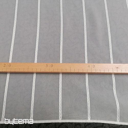 Voálová záclona biela s prúžkami 265 cm