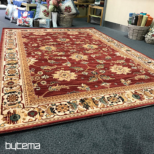 Luxusné vlnené koberec PRAGUE červená / béžová