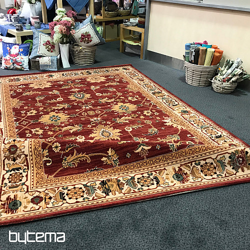 Luxusné vlnené koberec PRAGUE červená / béžová