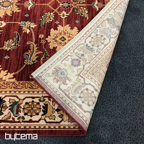 Luxusné vlnené koberec PRAGUE červená / béžová