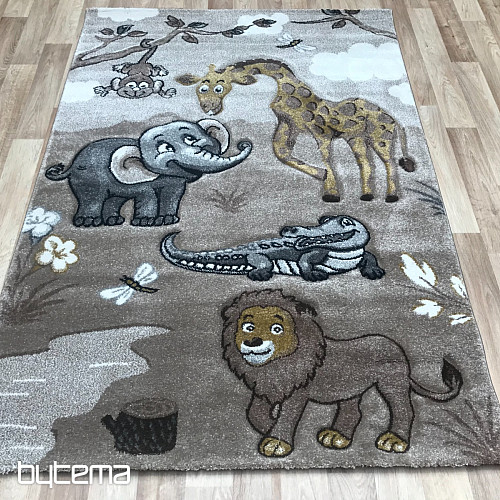 Detský kusový koberec africká ZVIERATKÁ
