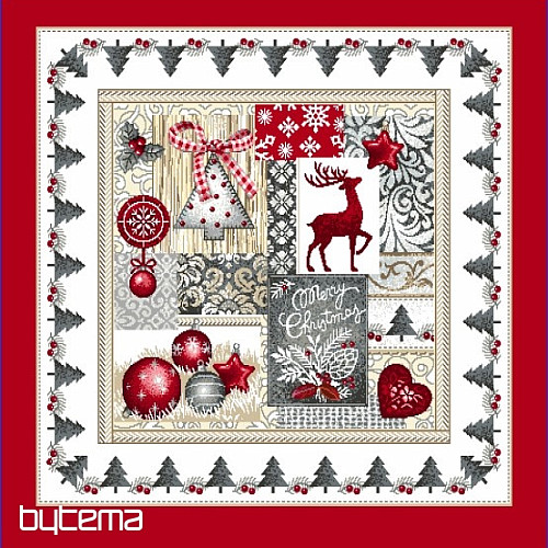 Vianočný gobelínový obliečka vankúš MERRY CHRISTMAS