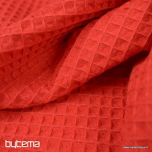 Bavlnená vaflová látka červená